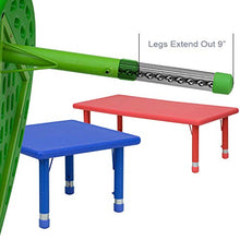EMMA + OLIVER Half-Moon Blue Plastic Adjustable Activity Table