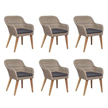AJSEOYBS Outdoor Patio Set,Outdoor Garden Furniture,7 Piece Patio Dining Set with Cushions Poly Rattan,for Deck, Patio, Garden, Poolside, Backyard