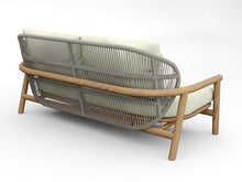 TeakStation 1 Pc Teak Wood Sofa Set: Sofa with Cushions in Outdoor Sunbrella Fabric #5404 Canvas Natural