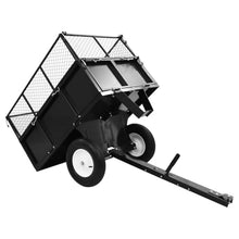 Heavy Duty Garden Tipping Trailer, 661 lbs Capacity Steel Dump Cart for Lawn Mower, Large Detachable Utility Transport Wagon for Yard Work, 60.2 x 30.3 x 40.6 Inches