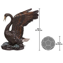 Design Toscano Grace and Beauty Grand Swan Cast Bronze Garden Statue Brown
