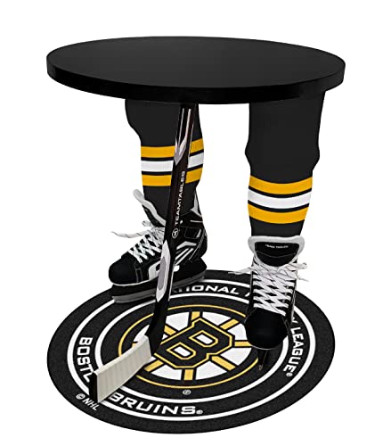 Team Tables Boston Hockey Table Black Table Top with Boston Puck Mat