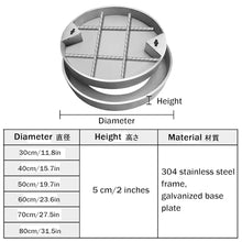 GJZDPMY Stainless Steel Drain Cover & e - Invisible 15.7" (D40cm) Pit Cover for Ga, Courard, Driveway & Parking - Weather-Resistant &