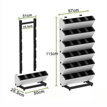 Vertical Garden Planter, Wall Hanging Container Boxes for Three-Dimensional Greening Planting, Family Balcony Vegetable Pot for Vegetables Flowers (Color : White, Size : 57x115cm-6pc)