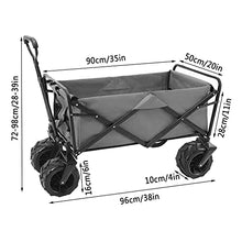 Outdoor Folding Utility Wagon Offroad Folding Trolley, Garden Transport Handcart, for All Surfaces, Load-Bearing 85kg/187lbs (Style 1)