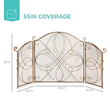 EliteBloom Fireplace Screen Cover - Decorative Iron Safety Screen for Heat & Spark Protection, Flat Art Design for Home Decor,