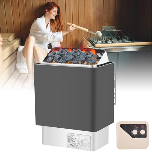 JYXYXSCP Sauna Heater,3-9kw Dry Steam Bath Sauna Heater Stove,w/External Controller,Need 16kg Sauna Stone (not Included),for Commercial Use (8KW)