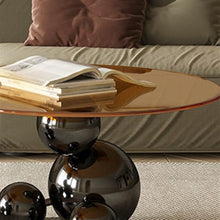 DINBOZ26X Living Room Table Creative Asymmetrical Round Coffee Table - Unique Side Table for Living Room, Sofa, and Tea Table Outdoor Side Table