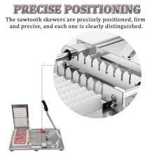 Meat Skewer Machine, BBQ Tool Beef Mutton Kebab Maker Machine Outdoor Picnic Camping Parties Barbecue Helper 10 Holes Manual Skewer Machine
