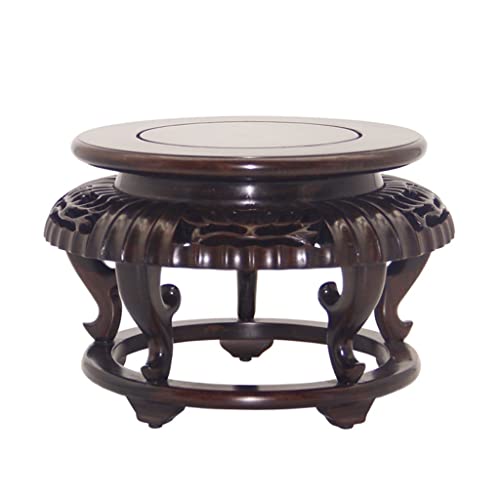 Heavy-Duty Potted Plant Standing Supports Wooden Vase Base Solid Wood Round Display Stands Indoor Living Room Bonsai Potted Fish Tank Base Ornaments Decoration Plant Container Base (Size : 7.28in) ( )