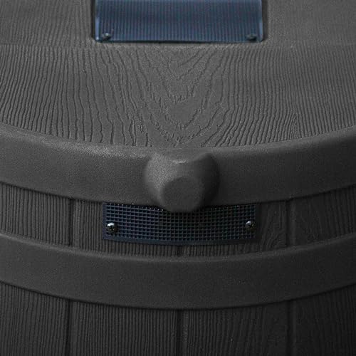 Good Ideas Rain Wizard 40 Gallon Plastic Rain Water Collection Barrel Drum with Brass Spigot Black