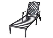 theWorldofpatio Nassau Cast Aluminum Powder Coated Set of 6 Single Chaise Lounge with Sesame Seat Cushions - Antique Bronze