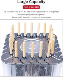 Electric BBQ Kebab Grill, Automatic Rotating, 360 ° Roaster Threading Cooker 1750W Vertical Smokeless Barbecue Skewers Oven, Smart Temperature & Timer Control, for Outdoor Picnic Camping