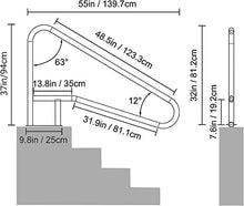 Swimming Pool Safety Hand Rail Pool Handrail, Swimming Pool Safety Stair Rail, Stainless Steel Stair Pool Hand Rail, Pool Rail with Quick Mount Base Plate, and Complete Mounting Accessories