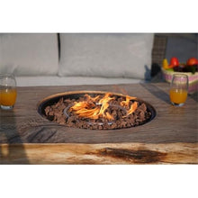 Direct Wicker 6-Pieces Gray Aluminum Halfmoon Sectional Seating with Rectangle Grain Firepit