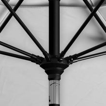 OROTLECT 11 Foot Matted Black Patio Umbrella With Fiberglass Ribs And Collar Tilt In Natural Sunbrella