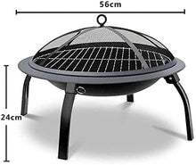 Fire Pits,Garden Outdoor Fire Pits Steel Folding Fire Bowl with Grill & Cover & Poker Camping Fire Pit