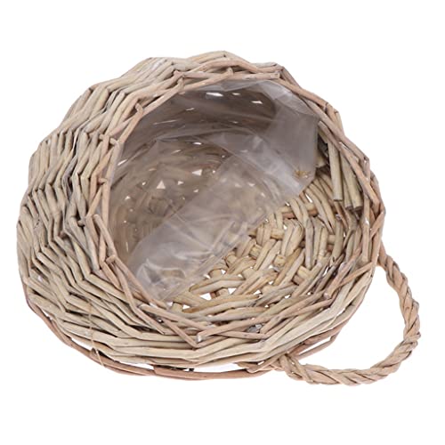 A1DFDFGOQSFG Flower Pot Flower Planter Wall Hanging Wicker Rattam Basket Garden Vine Pot Plants Holder (Color : OneColor) (Gray)