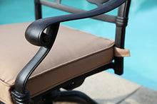 GrandPatioFurniture.com CBM Patio Elisabeth Cast Aluminum 9 Piece Dining Set with 8 Arm Chairs Black Brown