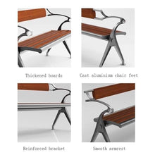 HYgloF Patio Benches Park Outdoor Steel Bench, Wooden Double Chair, Garden Patio Lounge Backrest Seat Garden Bench(XL)