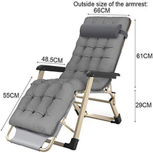IIPOSAQQ Outdoor Reclining Zero Chair Extra Wide Adjustable Lounger Chair for Patio Garden Beach Pool with Cushions Support 200kg