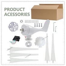 SAIYERUS Wind Turbines, 5 Blade Professional Wind Turbines Small Windmill Generator 12000W Industrial, Solar and Wind Power Parts and Accessories, 3 Phase AC Permanent Magnet Generator,White-24V