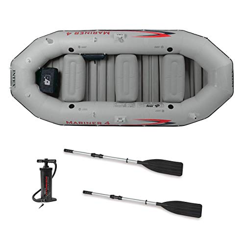 Intex Mariner 4-Person Inflatable Dinghy Boat and Oars Set