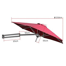 QZQHNYJ Parasol Garden Umbrella Parasol Wall Mount Patio Umbrella With Aluminium Pole Outdoor Garden Yard Balcony Tilting Sunshade Umbrella, 8Ft / 250Cm