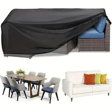 2pcs Patio Furniture Set Cover Heavy Duty Outdoor Sectional Sofa Covers Table and Chair Water Resistant Large(Silver,350x188x71cm)