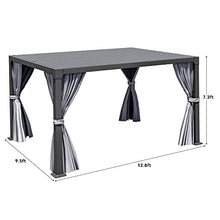 YITAHOME Louvered Pergola 10x13ft Outdoor Hardtop Gazebo with Netting Gray