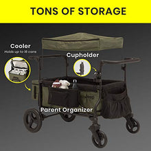 Delta Children Jeep Deluxe Wrangler Stroller Wagon with Cooler Bag and Parent Organizer Black/Olive Green