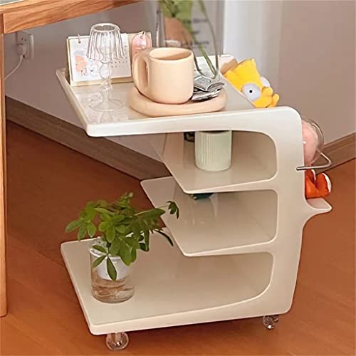NRFJFOP Sofa Side Trolley Table Removable Bedside Living Room with Wheels Rolling Corridor Coffee