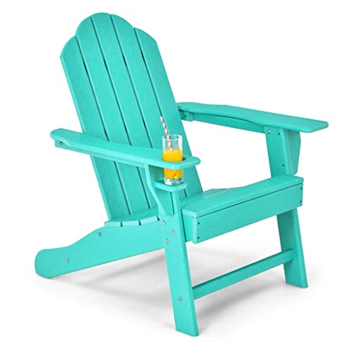 TEOYETTSF Patio Chairs Garden Terrace with Cup Holder Turquoise