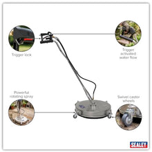 Sealey 24" Pressure Washer Surface Cleaner with Dual Handle, 4 Wheels & Rotating Spray Bar - Stainless Steel – PWAK24