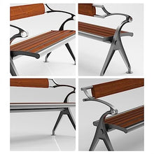 TBLOTYD Garden Benches Park Bench Leisure Seats with Backrest Armrests, Wooden Slats and Cast Aluminum Frame, Outdoor Bench Chair for Outside Patio Porch Garden Lawn Patio Seatin，200 * 54 * 78