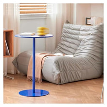 Failjierue Blue Round Bistro Table with Installation Kit - 36 Inch High Bar Counter Pedestal Dining Coffee Table for Pub, Club, Balcony & Outdoor | Easy Assembly(40x62cm)