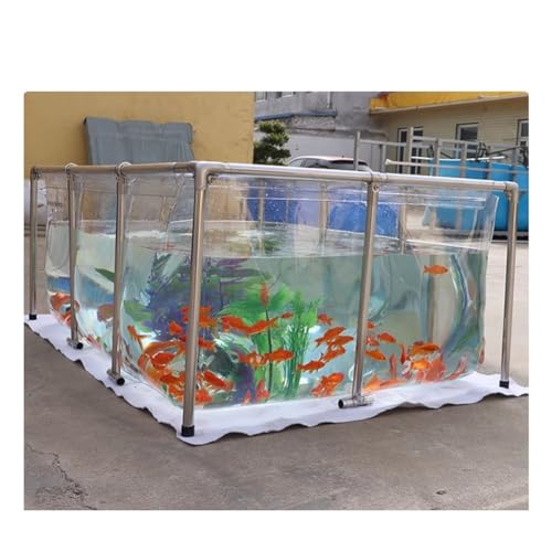 MUHM Pool Above Ground, Fully Transparent Fish Pond Bring Support Fish Breeding Swimming Pool Visible Pool for Garden Temporary Water Tank, Customizable (Color : Clear, Size : 100X66X60CM)
