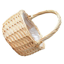 YOtat Basket Flower Storage Wicker Woven Baskets Rattan Wedding Picnic Fruit Girl Seagrass Candy Willow Pot Handwoven (D 20X17X10Cm) (D 20X17X10Cm)