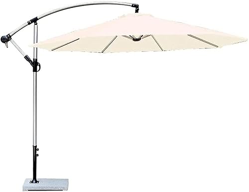 Garden Parasols Tilting Garden Umbrella 2.7M-3M, Hand Crank Aluminum Frame 360 Degrees Rotating,Large Outdoor Sun Shade with Crank Handle(Color:D) (C)