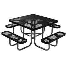 COATEDOUTDOORFURNITURE 46In Square Picnic Table, Expanded, Textured Black