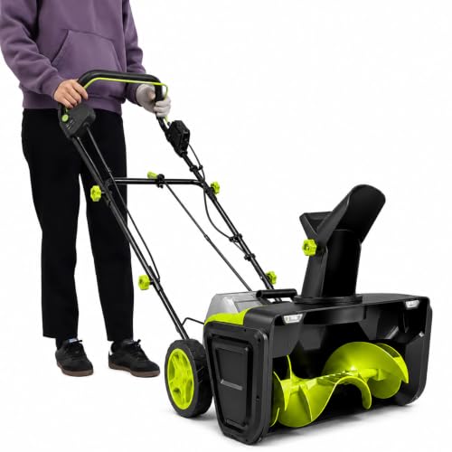 40V Cordless Snow Blower, 20-Inch Clearing Width and Dual LEDs