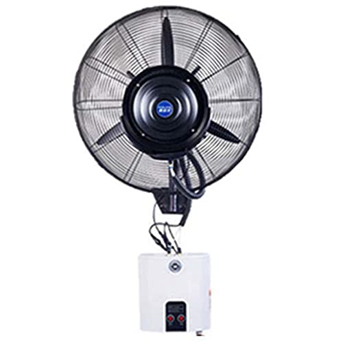 Cooling Fan with Mist, 60° Oscillating Wall-mounted Misting Fan, Industrial Shop Garage Barn Workspace Misting Fans with 3 Wind Modes