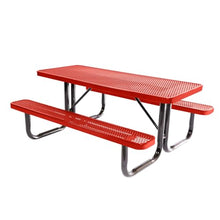 COATEDOUTDOORFURNITURE 6Ft Rect Picnic Table, Expanded, Red