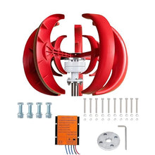 Windmill Generator for Solar Hybrid System 100W 300W 500W, 12V 24V 48V Vertical Wind Turbine with Controller, Low Noise for Home, Night Power for Farm and Surveillance(24V,500W)