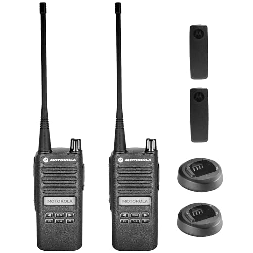 Motorola Solutions 2 x CP100D Analog UHF Portable Two Way Radio 16 Channel 4 Watt Black