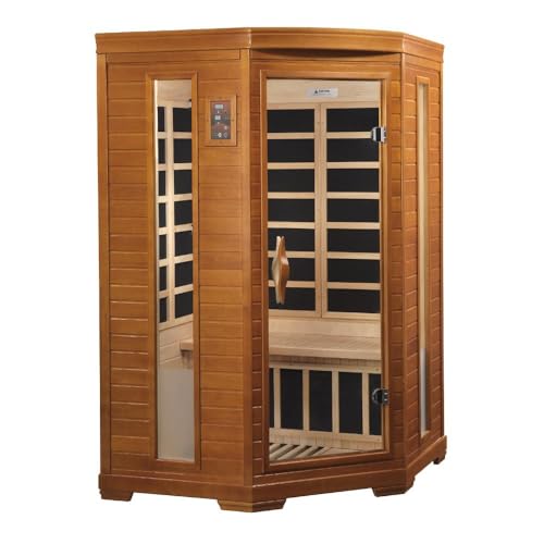 Dynamic "Heming Elite" FAR Infrared Sauna Corner Unit with Hemlock Wood