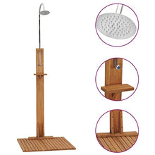 MKLFBY Garden Shower, Teak Hardwood Base Outdoor Shower for Family Members for Travel Parties
