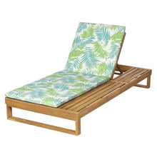 Merax 4-Piece Teak Finish Acacia Wood Chaise Lounge with 1.57-Inch Leaf Coconut 2-Fold Cushion Set, 4-Position Adjustable with Flat Side Surface, for Poolside