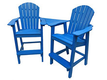 Phat Tommy Recycled Poly Resin Balcony Chair Settee | Durable and Eco-Friendly Adirondack Armchair and Removable Side Table | This Patio Furniture is Great for Your Lawn, Garden, Swimming Pool, Deck.