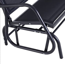 HIHELO Outdoor Rocker Garden Bench Loveseat Sofa Bench Perfect for Garden Patio Front Porch Back Yard - Dark Grey/Beige (Color : Brass)